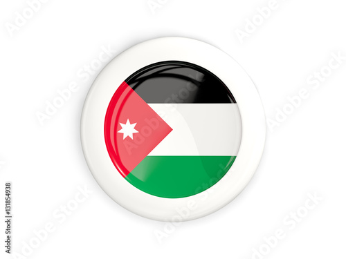 Free Download Flag of jordan, glossy round button - GFXLoad