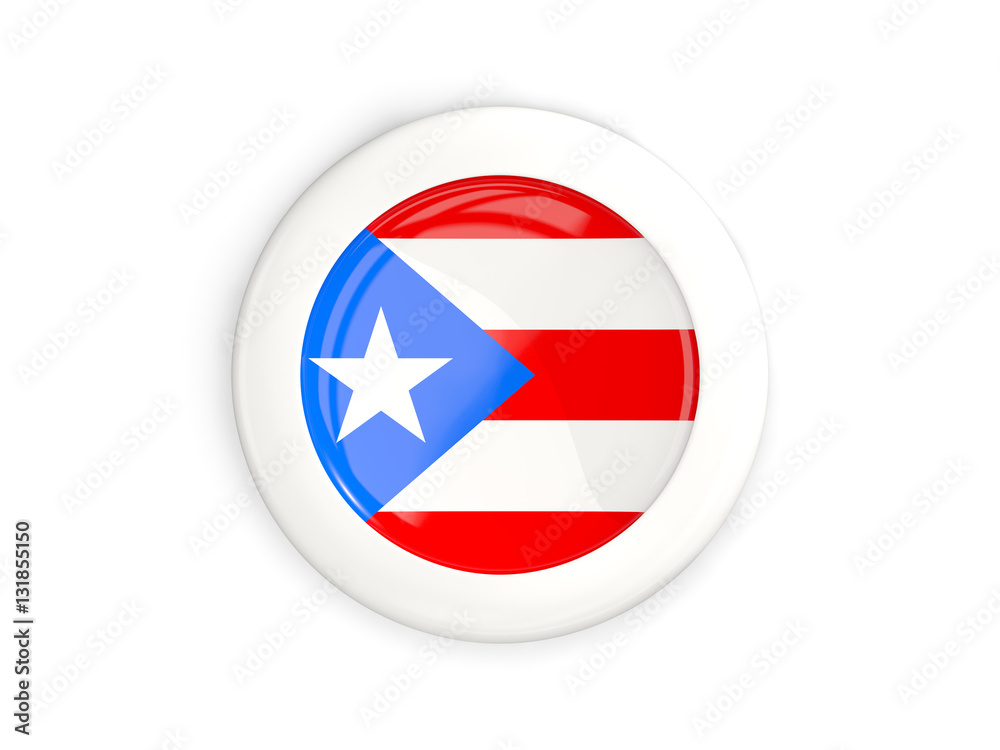 Flag of puerto rico, glossy round button Flag of puerto rico, glossy round button