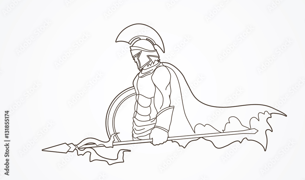 Premium Vector | Ancient greek warrior helmet sketch in vector