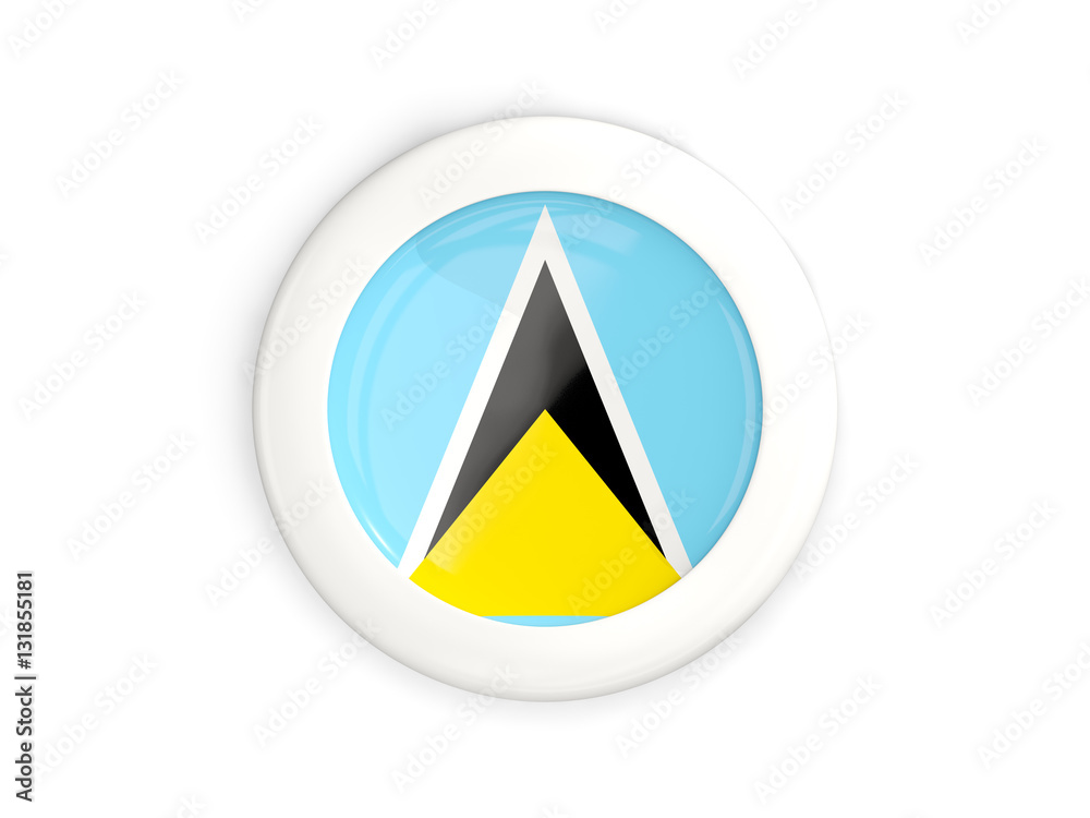 Flag of saint lucia, glossy round button Flag of saint lucia, glossy round button