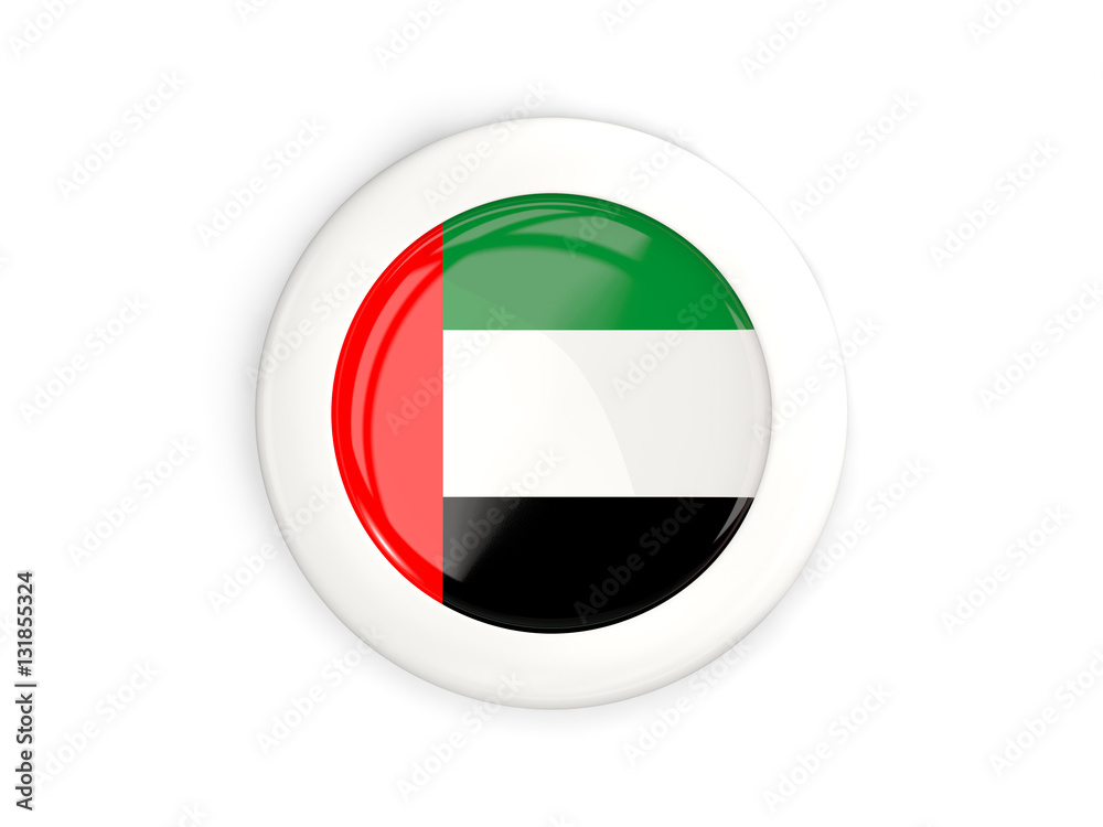 Flag of united arab emirates, glossy round button Flag of united arab emirates, glossy round button