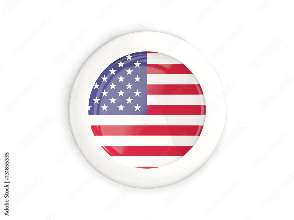 Flag of united states of america, glossy round button Flag of united states of america, glossy round button