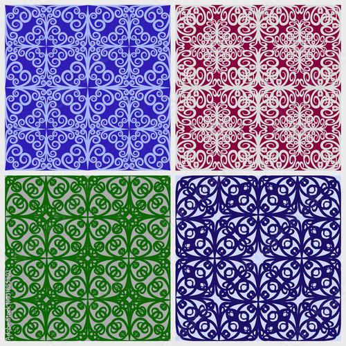 Set of abstract seamless patterns