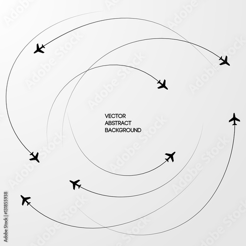 black lines. Roundabout Circulation. The Sky. airplanes. Gray background