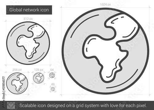 Global network line icon.