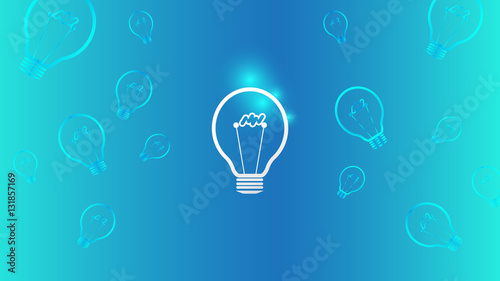 Light Bulb Idea on Blue Background Full Hd