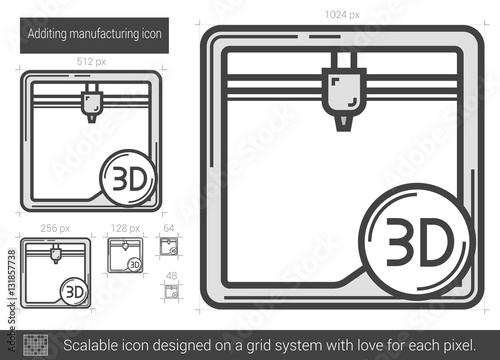 Additing manufacturing line icon.
