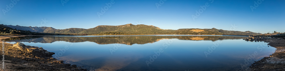 Panoramic view of lac de Codole in Balagne region of Corsica