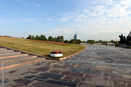 The square with fountains on Poklonnaya hill. photo