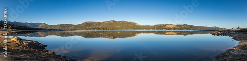 Panoramic view of lac de Codole in Balagne region of Corsica © Jon Ingall
