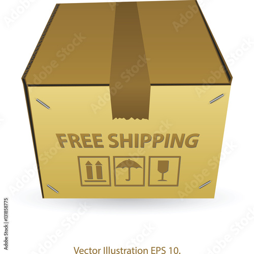 Cardboard Box Vector Illustration, EPS 10.