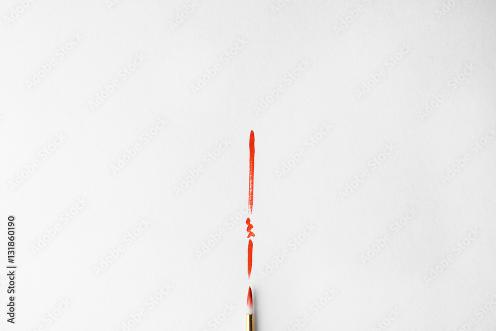 Make up brush with smear on white background Make up brush with smear on white background