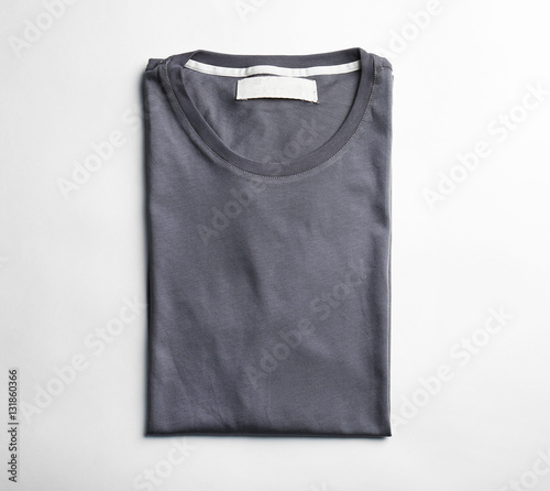 Blank grey t-shirt on white background