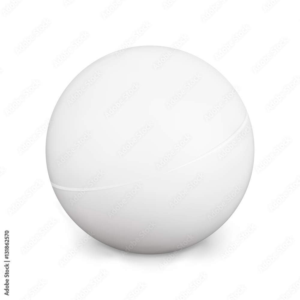 Ping Pong Ball. White Photo Realistic 3d With Shadow. Isolated On Background. Activity Game. Table Tennis. Vector Illustration Ping Pong Ball. White Photo Realistic 3d With Shadow. Isolated On Background. Activity Game. Table Tennis. Vector Illustration