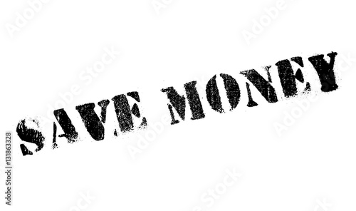 Save money stamp. Grunge design with dust scratches. Effects can be easily removed for a clean, crisp look. Color is easily changed.