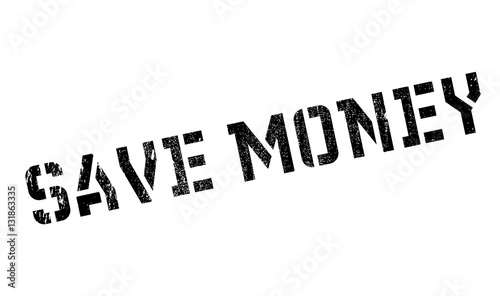 Save money stamp. Grunge design with dust scratches. Effects can be easily removed for a clean, crisp look. Color is easily changed.