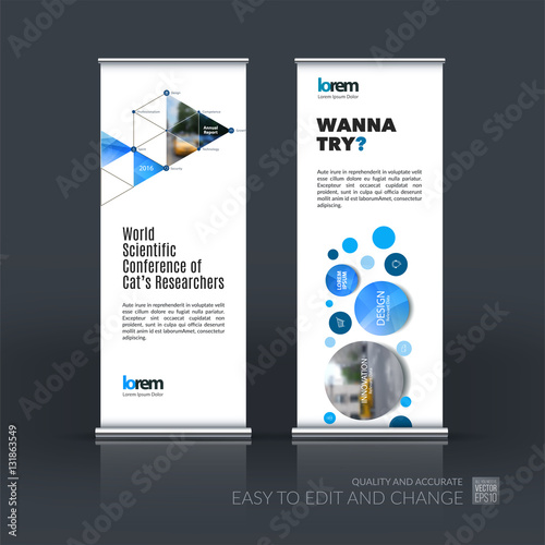 Abstract business vector set of modern roll Up Banner stand desi