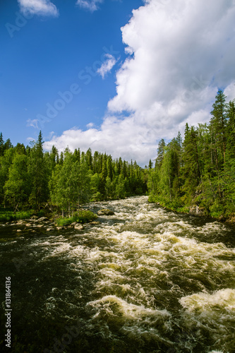 A beautiful river landscape in Finland