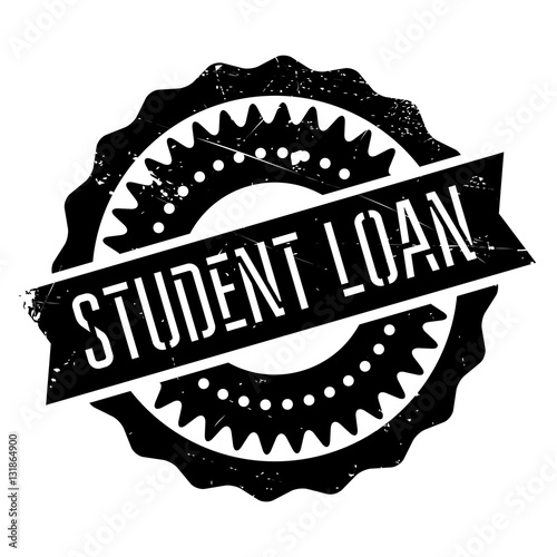Student loan stamp. Grunge design with dust scratches. Effects can be easily removed for a clean, crisp look. Color is easily changed.