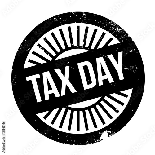 Tax day stamp. Grunge design with dust scratches. Effects can be easily removed for a clean, crisp look. Color is easily changed.