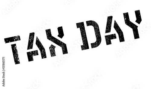 Tax day stamp. Grunge design with dust scratches. Effects can be easily removed for a clean, crisp look. Color is easily changed.