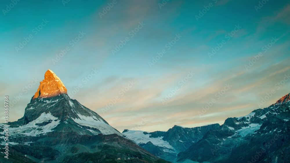 stunning sunrise at the matterhorn, switzerland 