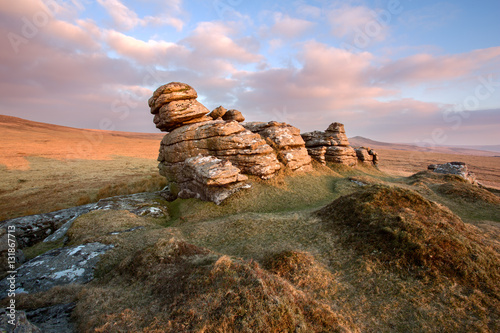 Sunset Arms Tor Dartmoor National Park Devon Uk
