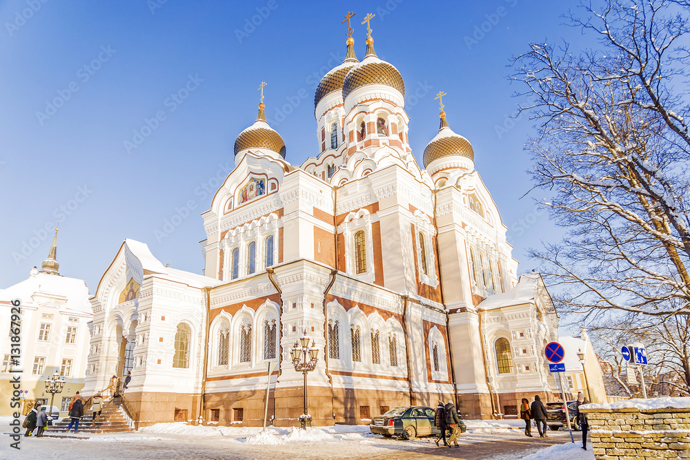Alexander Nevsky Cathedral in Tallinn in winter