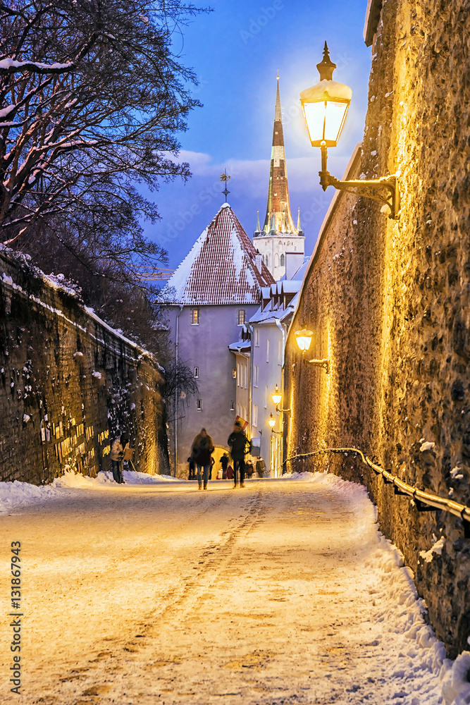 Gate tower in Tallinn in winter