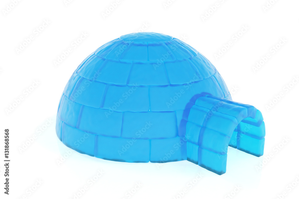 Iigloo isolated on white background. 3d rendering Iigloo isolated on white background. 3d rendering