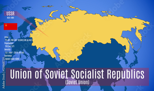 Vector. Sschematic map of the Soviet Union (USSR).