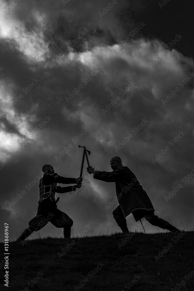 Fototapeta premium Fighting viking warriors