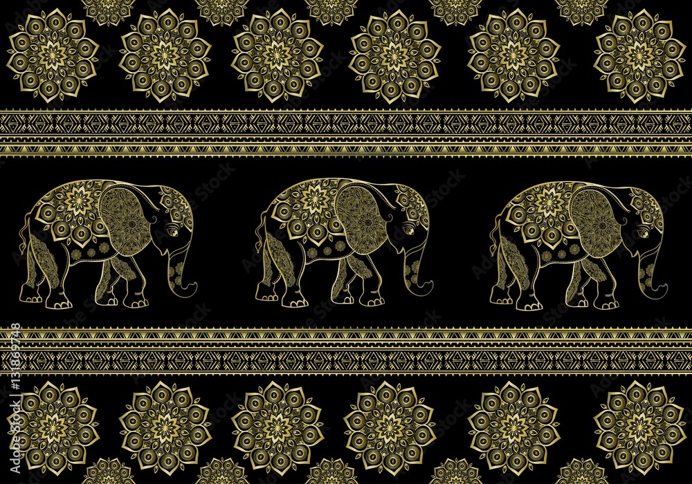 Indisches Muster mit Elefant