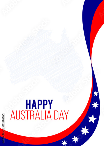 Australia day themed poster design with australian map photo