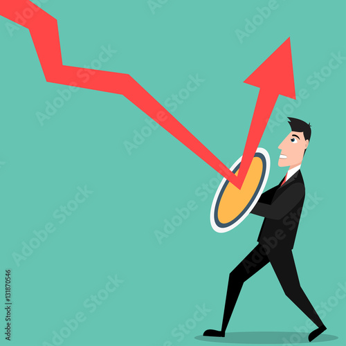 Flat style illustration of a man with shield deflecting arrow