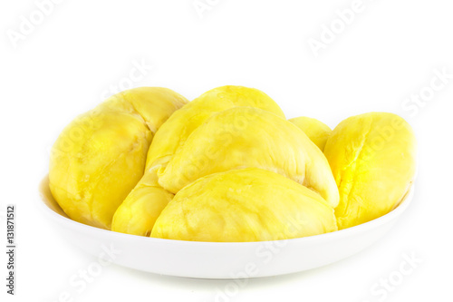 King of fruits, durian isolated on white background, durian is a smelly fruits