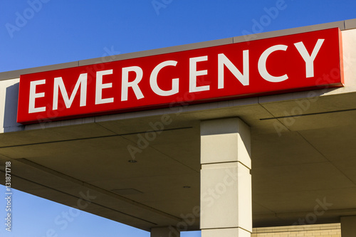 Red Emergency Entrance Sign for a Local Hospital XIII photo