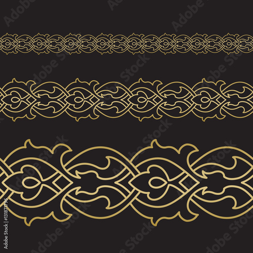 Seamless floral tiling border