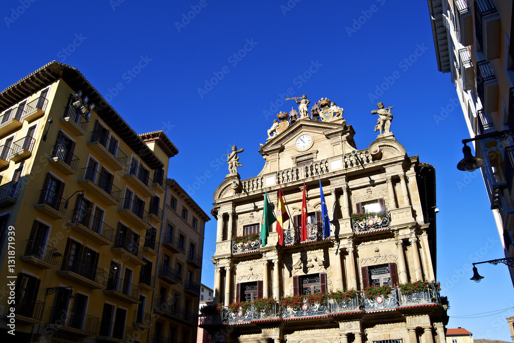 Fototapeta premium Pamplona city hall, Spain