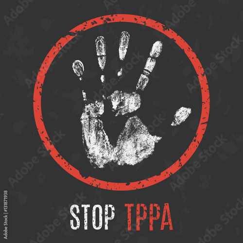 Vector. Stop TPPA (Trans-Pacific Partnership Agreement). photo