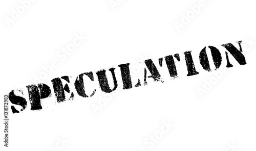 Speculation stamp. Grunge design with dust scratches. Effects can be easily removed for a clean, crisp look. Color is easily changed.
