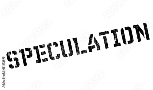 Speculation stamp. Grunge design with dust scratches. Effects can be easily removed for a clean, crisp look. Color is easily changed.