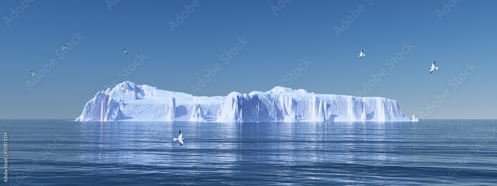 Eisberg und Seemöwen Stock Illustration | Adobe Stock