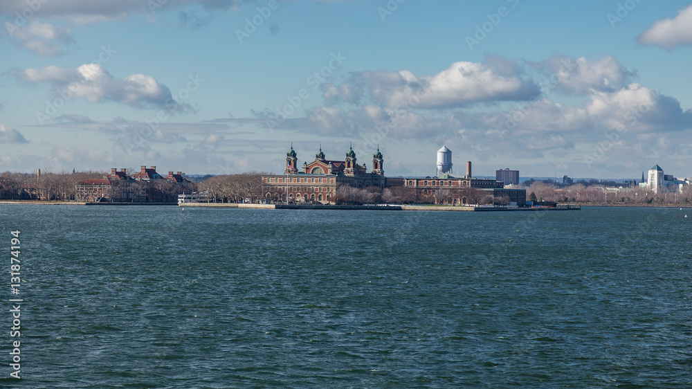 
View of the Ellis Island from the ferry to State Island