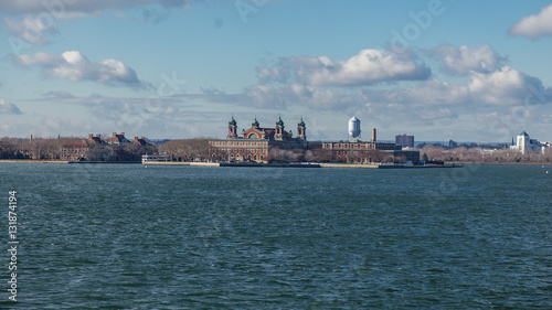  View of the Ellis Island from the ferry to State Island