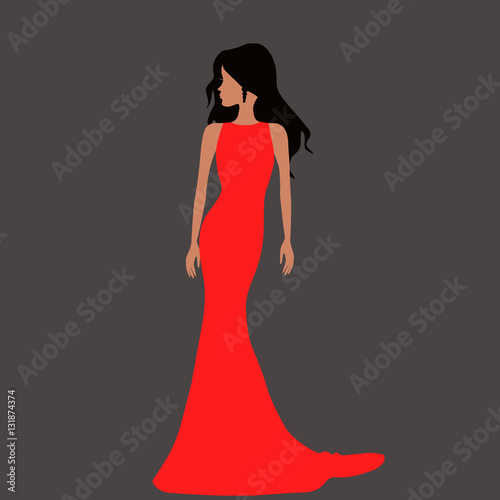 Chic lady in beautiful dress