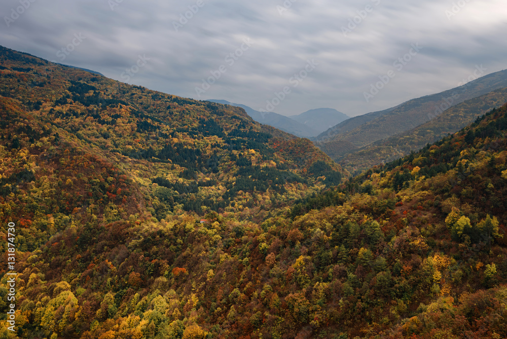 Autumn landscape around the Asenova Fortress, Bulgaria