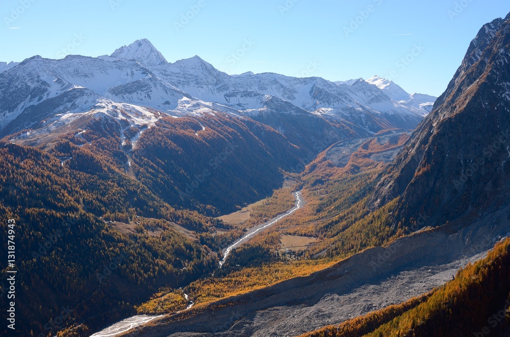 Val Veny autumn view from Mont Blanc, Valle di Aosta, Italy