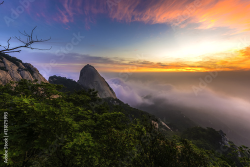 Sunrise on The Bukhansan National park South Korea...