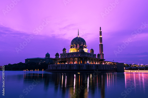 Wallpaper Mural Night Lights of Putrajaya Mosque Torontodigital.ca